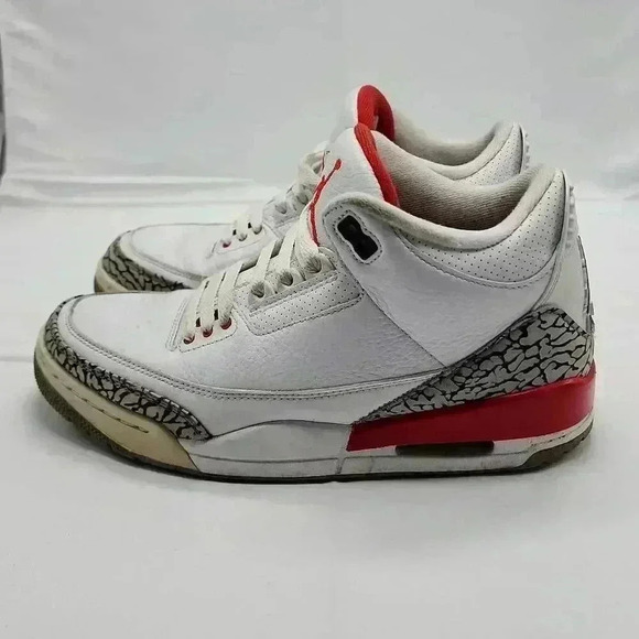Nike Men\'s Air Jordan 3 Retro Hall of Fame Sneaker Shoes Red White Size 7.5 main image 9